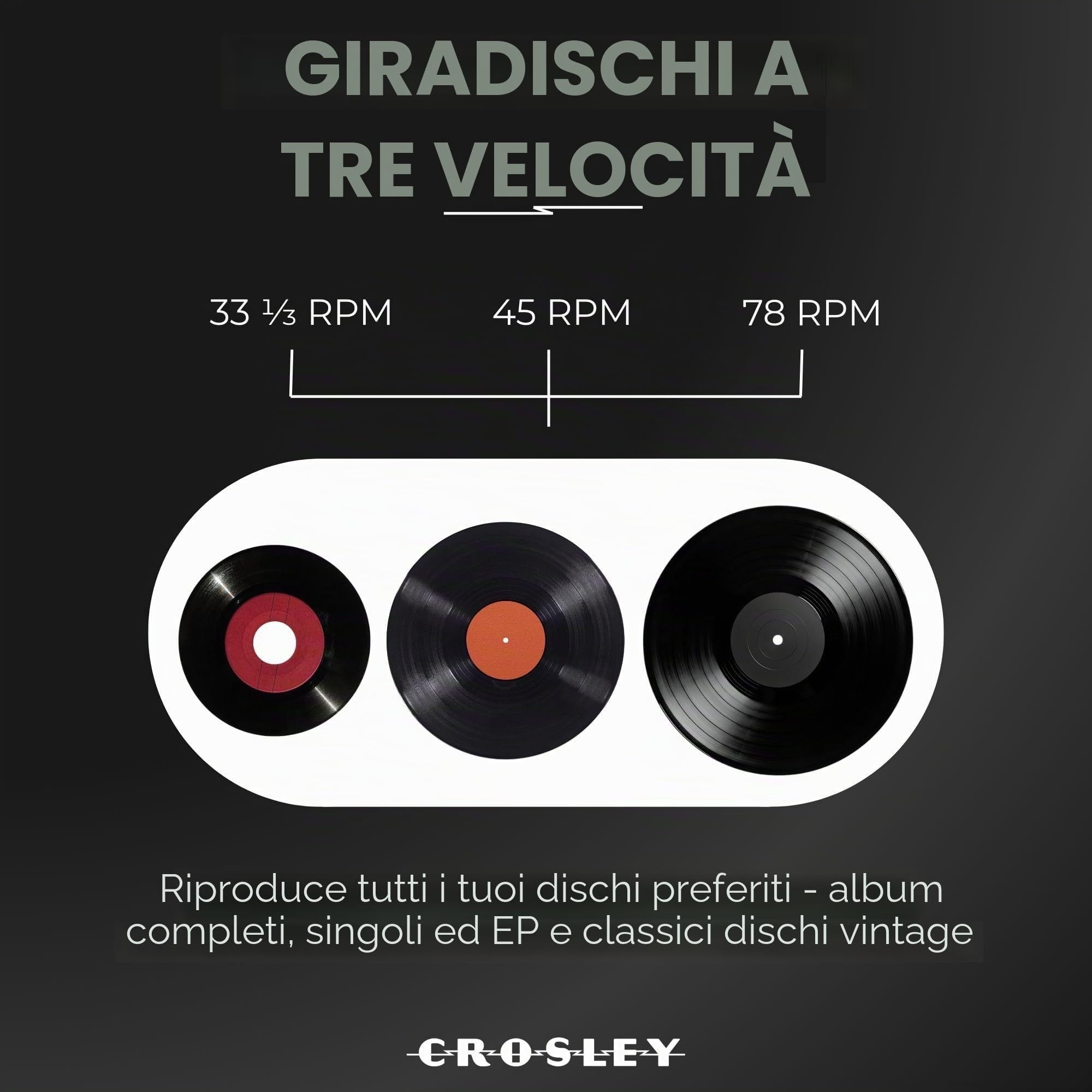 Crosley Voyager Giradischi con 2 altoparlanti, Bluetooth In & Out e AUX - Giradischi Vintage a 3 velocità - Per vinili da 7", 10" e 12" - Portatile con custodia integrata - Sage