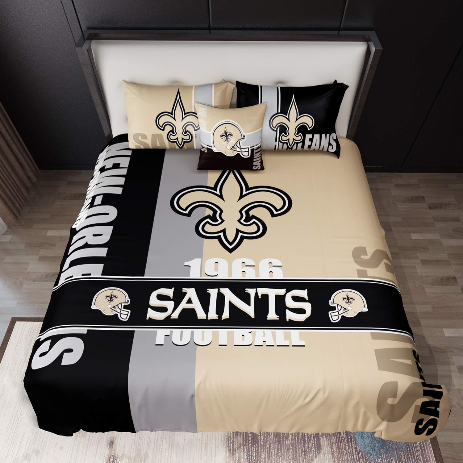 Buy New Orleans Saints Bedding Full/Queen Duvet Set 4 Pieces (1 Duvet