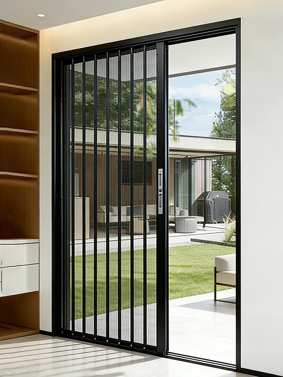 ZAQYCM Porta Scorrevole Pieghevole per Esterno Patio Balcone con Serratura
