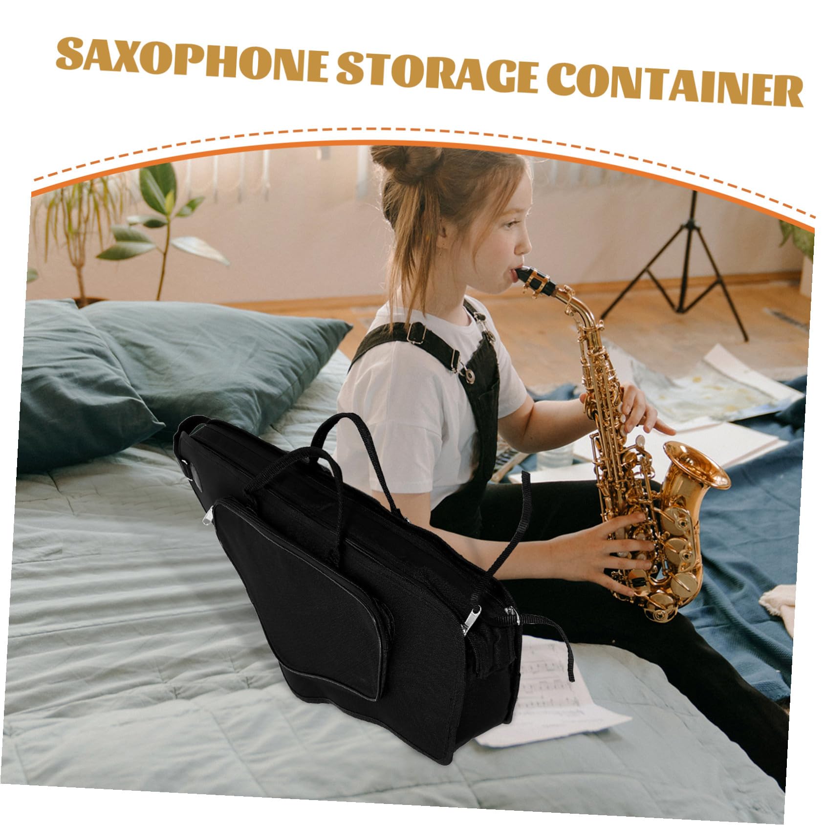 Toyvian Wasserdichte Stoßfeste Altsaxophon Tasche mit Gepolstertem Innenfutter Verstellbaren Schulterriemen und Praktischem Tragegriff Geeignet für Musiker Unterwegs und Outdoor auftritte