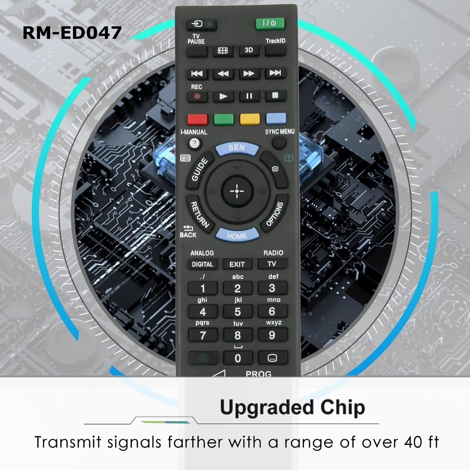 Universal Replacement Remote Control RM-ED047 for Sony Bravia TV RM-YD103 KDL-32BX320 KDL-32R300B KDL-32BX421 KDL-32BX420 KDL-22BX320 KDL-40BX420 KDL-40BX421 - Image 2