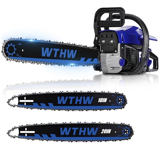 58 cc Gas Chainsaw, 20 in & 18 in Quick-Switch Bars, 2 Chains