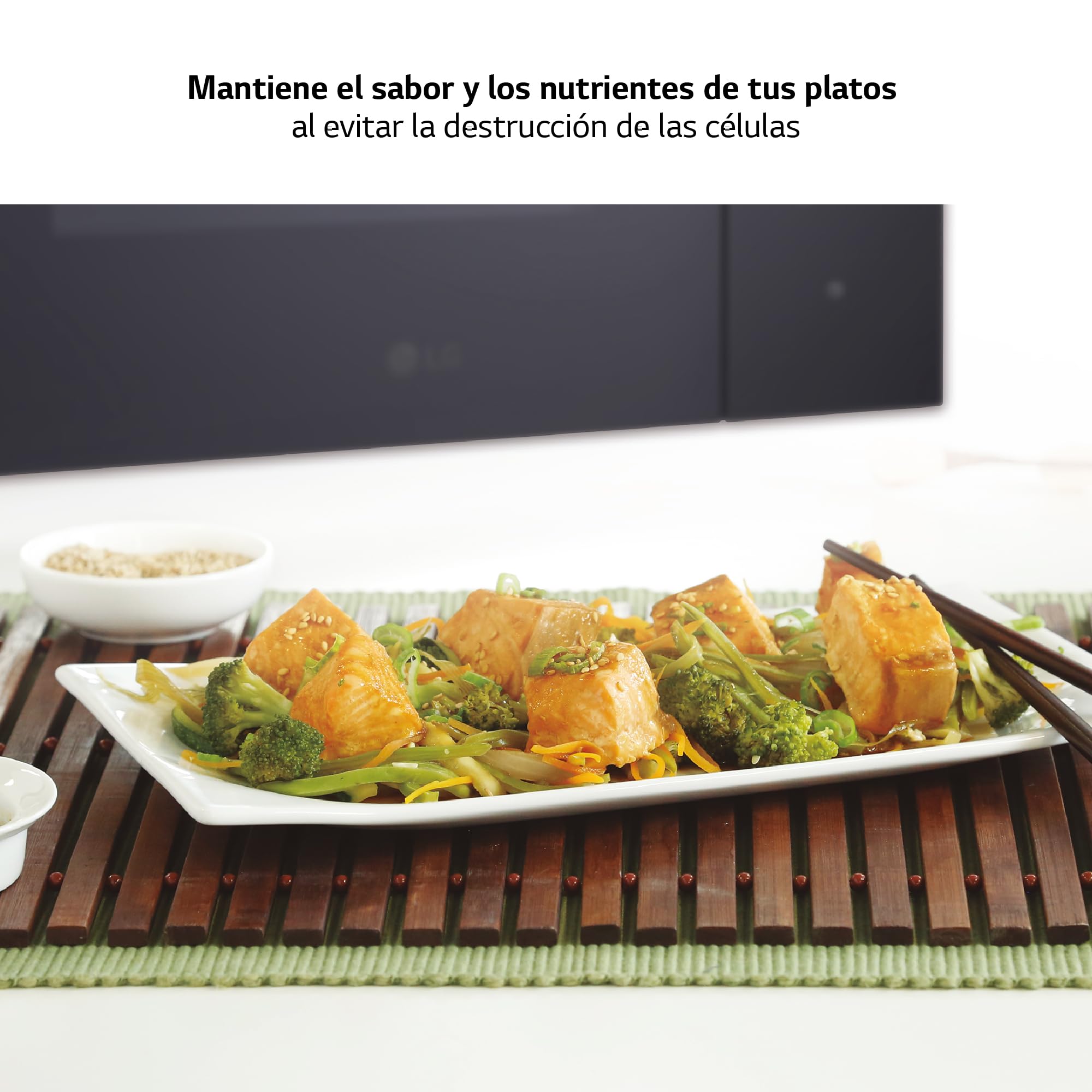 LG MGBZ2593F – Microondas Grill 2 en 1, 25L, Integración total, Display Led, 900W, Fácil impieza, Táctil, Cristal Negro, Inox