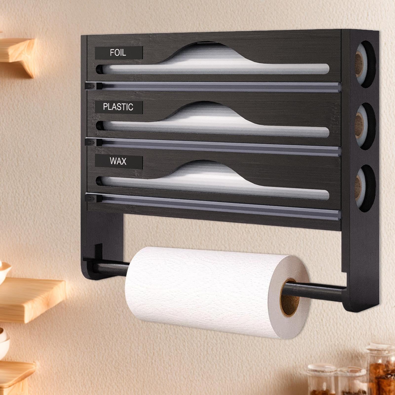 Dispensador De Film para Cocina con Cortador Contenedor Reutilizable