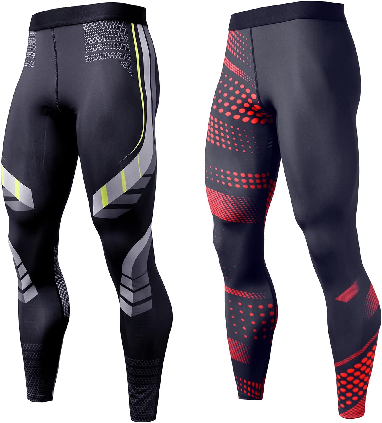 Compression Pants Men UV Blocking Running Tights 1 or 2 Pack Gym Yoga Leggings for Athletic Workout