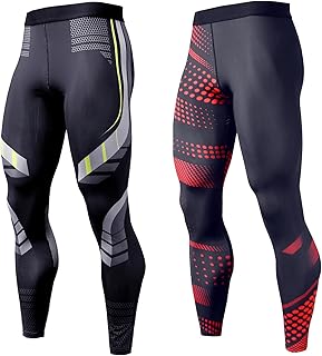 OEBLD Compression Pants Men UV Blocking Running Tights 1 or 2 Pack Gym Yoga Leggings for Athletic Workout