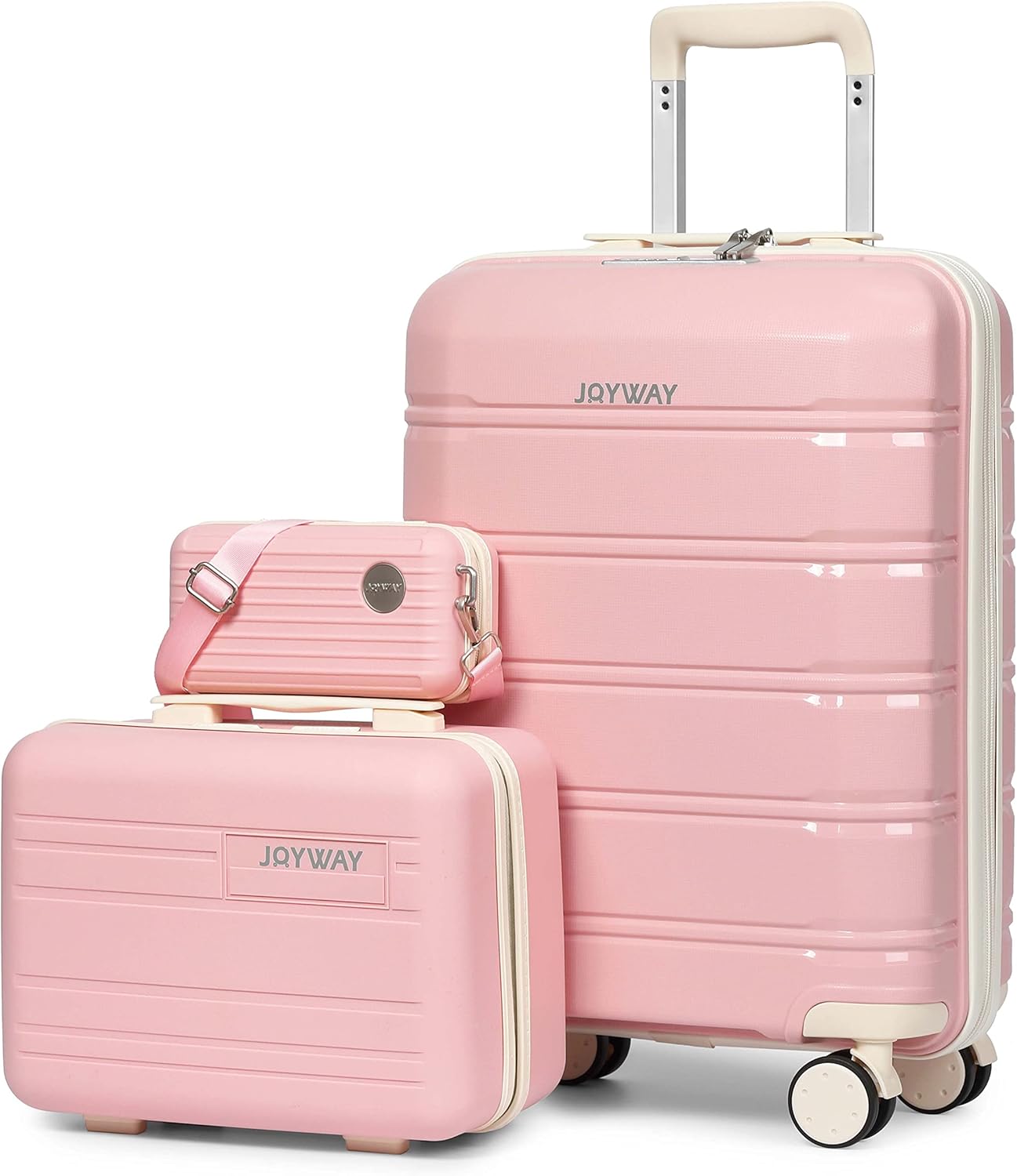 Joyway 20" CarryOn Suitcases & 14" Cosmetic Bag & 7" Small