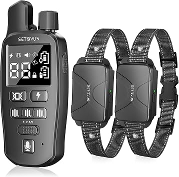 Dog Shock Collar for 2 Dogs, 4500FT Dog Training Collar Rechargeable Electric Collar with Recording & Calling & Vibration & Shock for All Breeds Gray