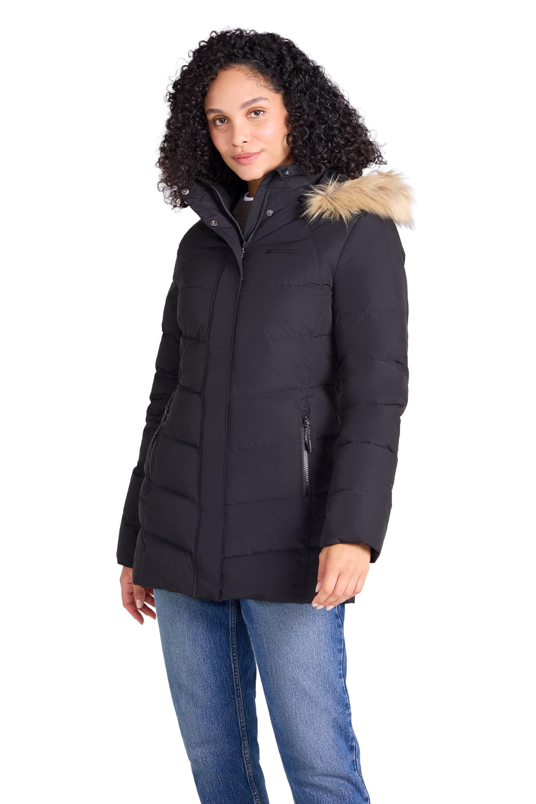 Mountain Warehouse Isla II Womens Long Down Jacket Jet Black 18