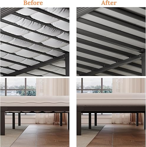 Miniatura 4 de Bunkie Board Matrimonial, tablero de soporte para debajo del colchón, resorte de caja plegable bajo completo, tablas transpirables Bunky tablas,