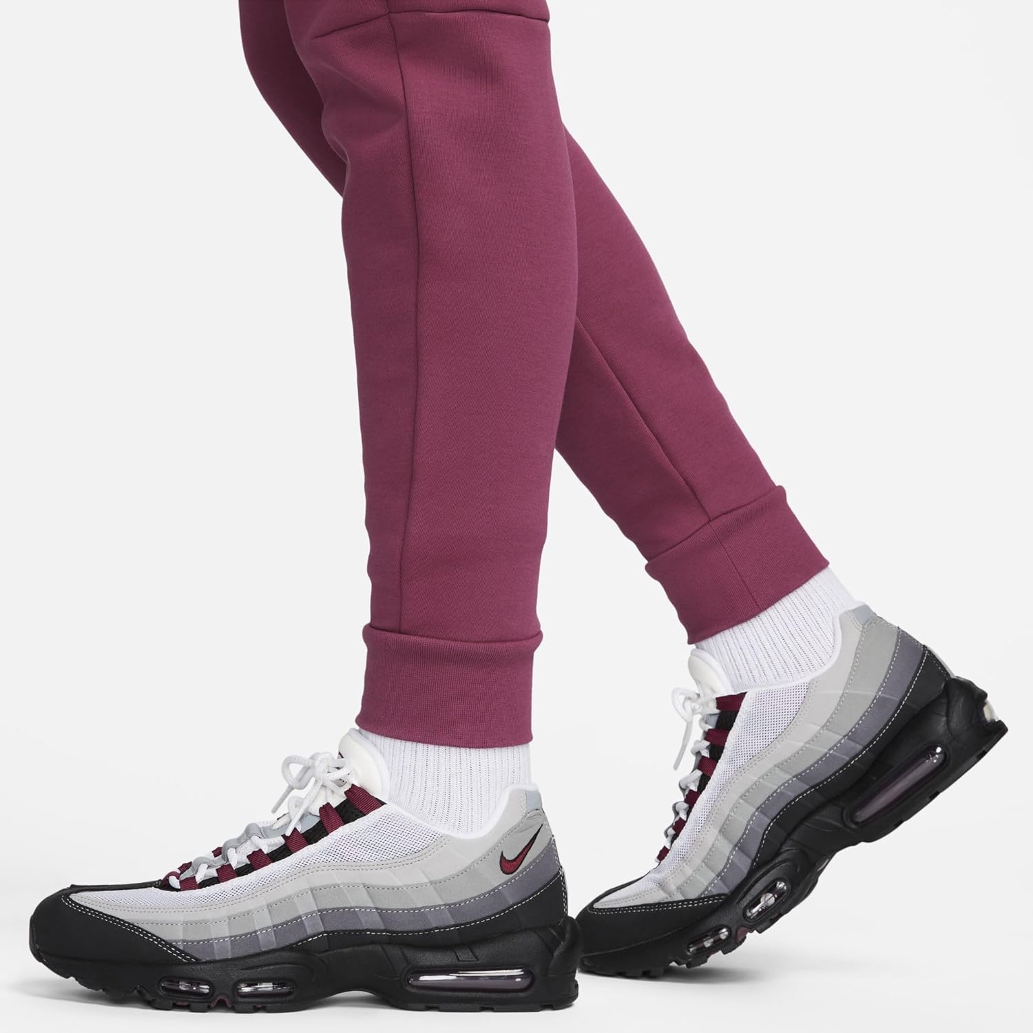 Nike Sportswear Tech Fleece Men's Joggers (US, Alpha, Medium, Regular, Regular, Rosewood/Black) - Image 5