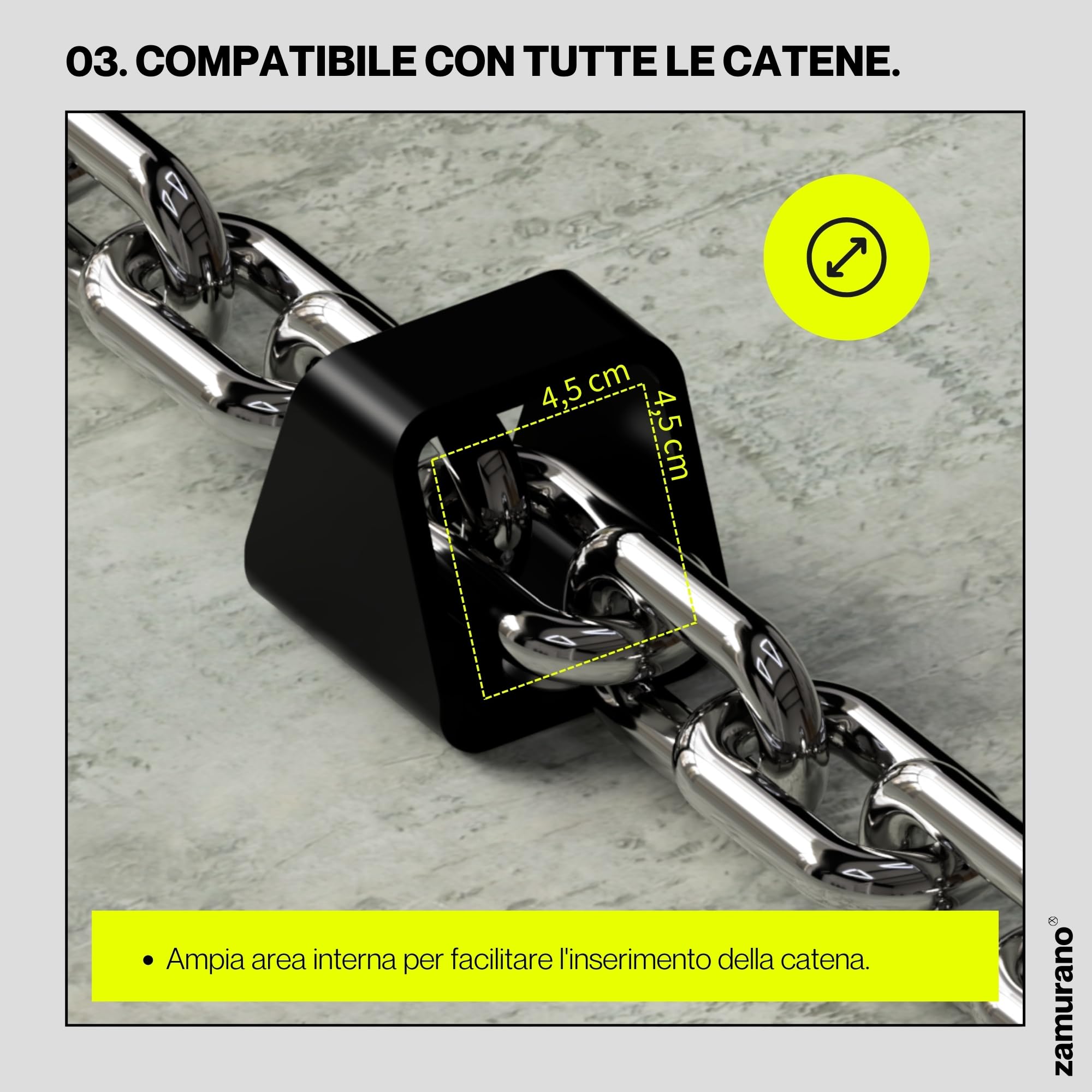 Ancoraggio antifurto ad alta sicurezza per catena. Ideale per moto e bici. Ceppo per pavimento o parete (1)