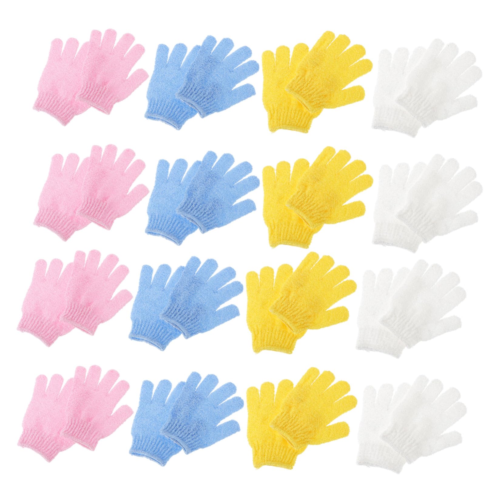 16 Pares Guantes de Baño Exfoliantes de Nailon Guantes de Ducha para Masaje Corporal de Doble Cara para Limpieza de Piel Uso Spa y Baño