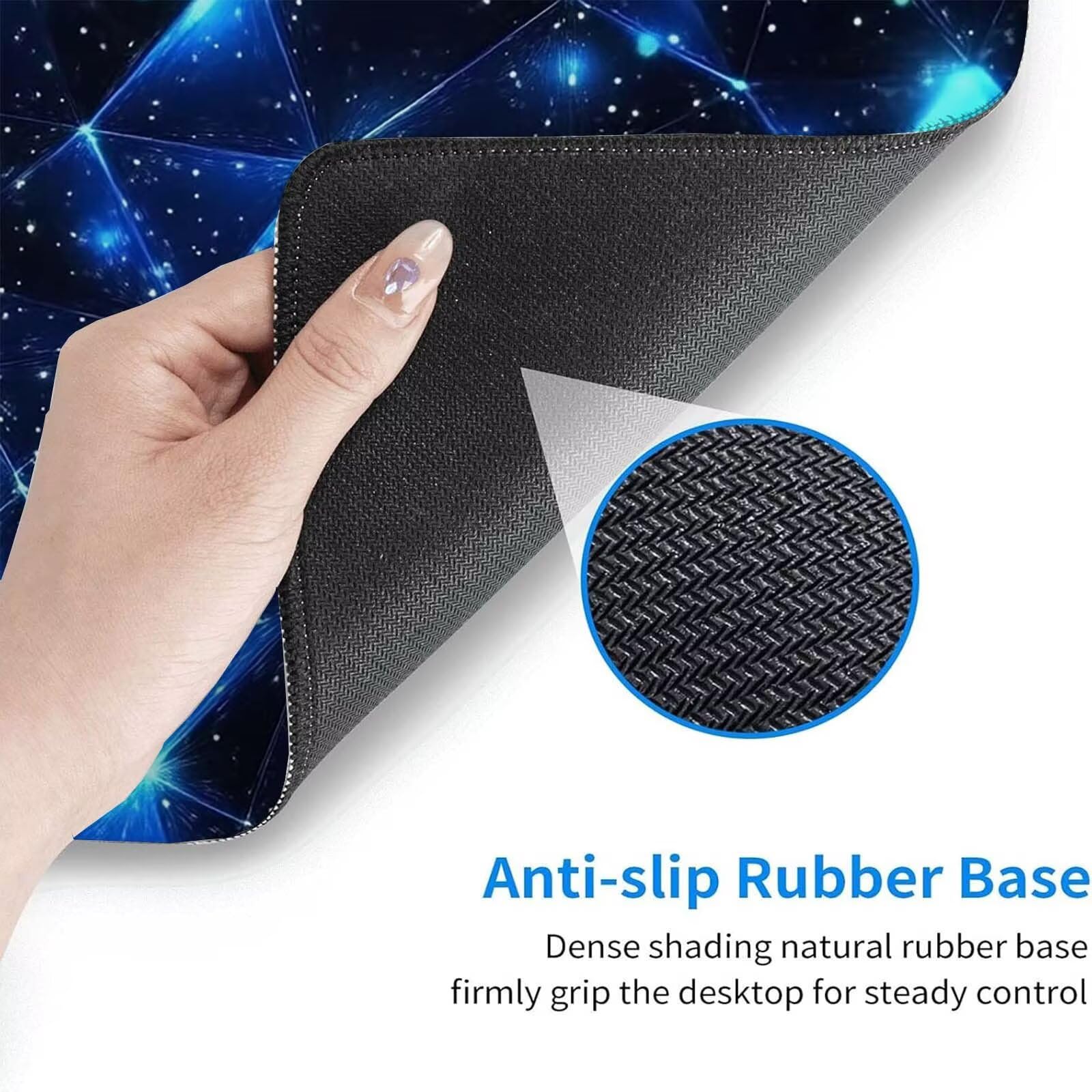 Tappetino Mouse Gaming, 1200x600mm Tappetino Mouse XXL nero 0c0-323 | Mouse Pad Grande, Ottimizzato per i Sensori da Gioco, Migliora Precisione e Velocità, per Mac e PC, blu