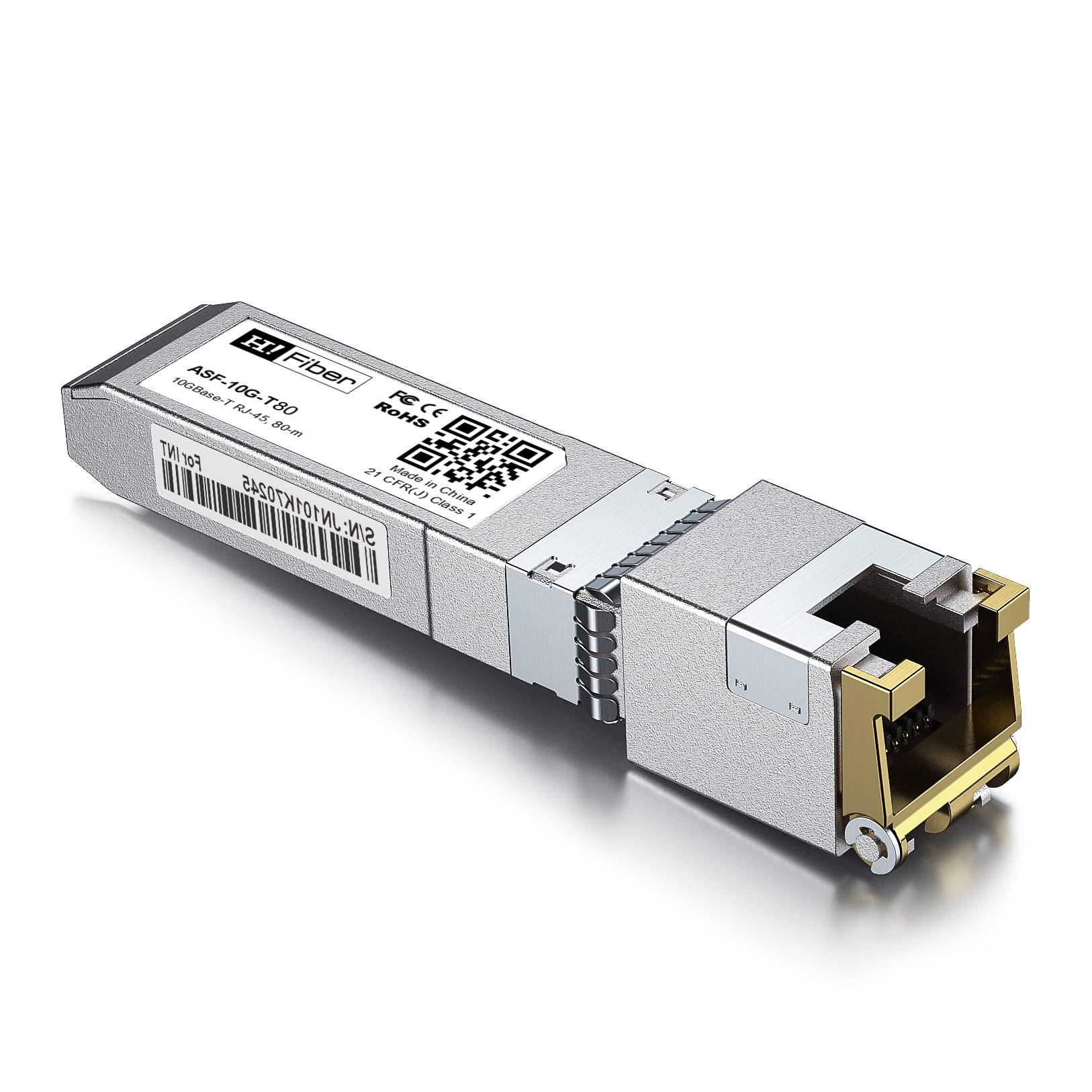 Nadajnik 10GBASE-T SFP+ 80 metrów, SFP+ do RJ45, 10G SFP+ do Ethernet moduł kompatybilny z Cisco SFP-10G-T-S, MA-SFP-10GB-T, Ubiquiti UniFi UF-RJ45-10G, mikrotik S+RJ10, Netgear AXM765...