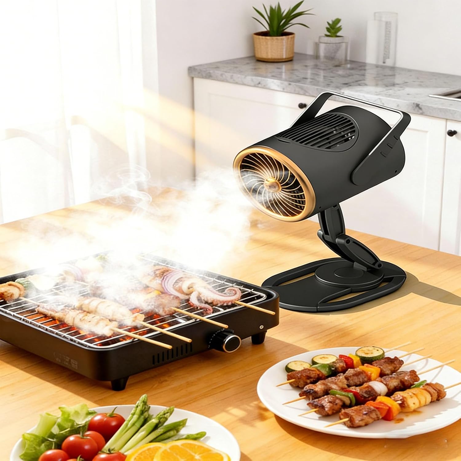 Fafeicy Portable Range Hood 3 Speed Large Suction Foldable Desktop Exhaust Fan for Home Kitchen Outdoor Cooking Camping Barbecue 1 Pack