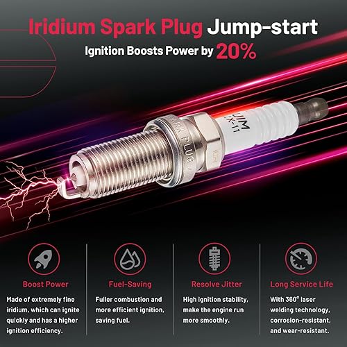 Vista 181 de BDFHYK Paquete de bobinas de encendido UF596 y bujías de iridio 93501 compatibles con Toyota Corolla 2009 2010 2011 2012 2013 Toyota Prius Matrix