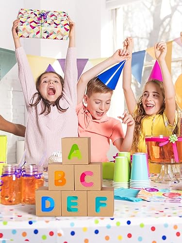 Miniatura 24 de Eupako Cajas de regalo de 4 x 4 x 4 pulgadas, paquete de 25 cajas de papel kraft blanco con tapas, cajas de regalo para damas de honor, 4x4x4"_25