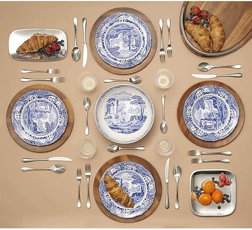 Miniatura 4 de Spode Juego de 4 platos de ensalada italianos azules, 7.25 pulgadas, loza fina de loza, fabricados en Inglaterra, aptos para lavavajillas