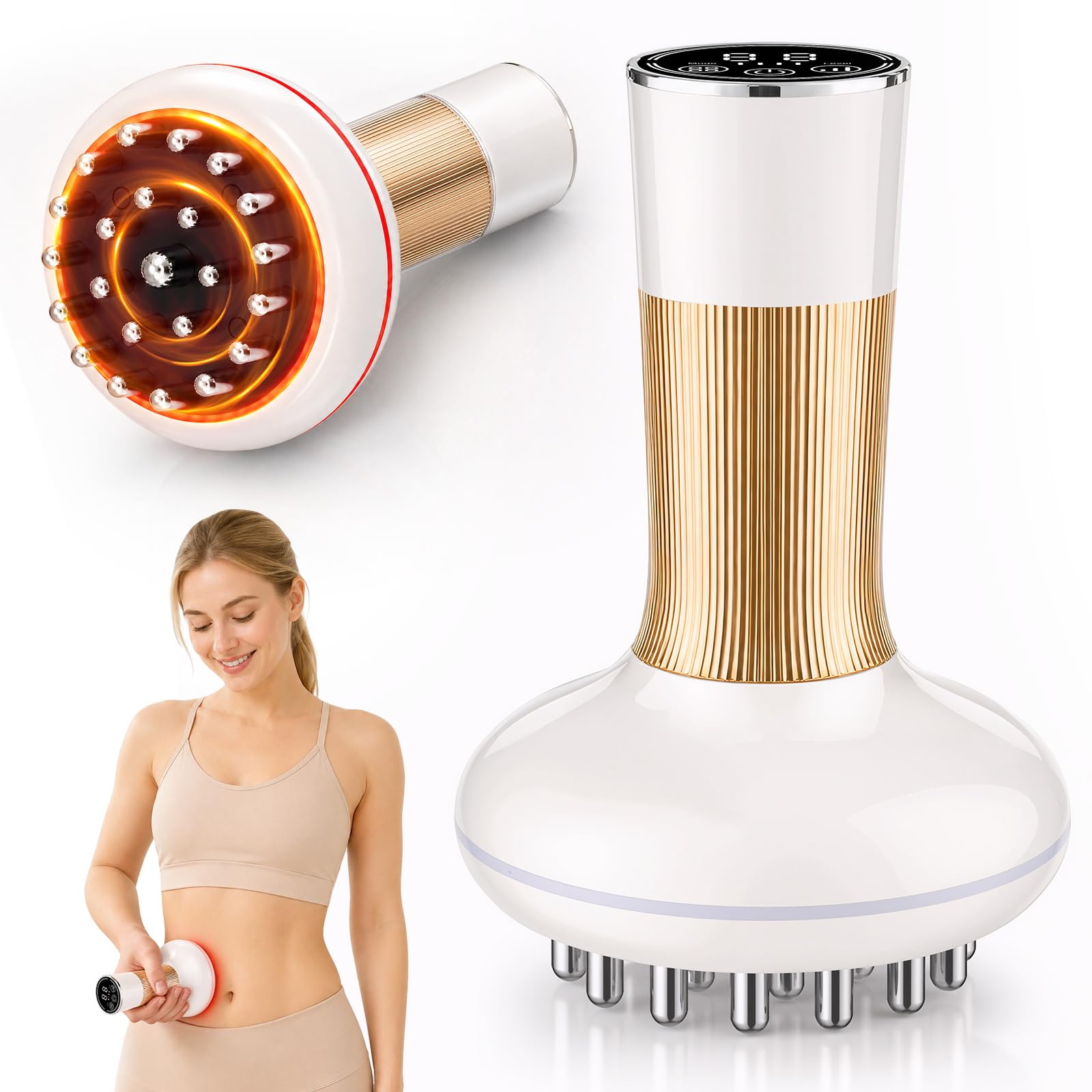 Masajeador de drenaje linfático y herramienta de masaje anticelulítico, masajeador linfático, ayuda a reducir las estrías y la celulitis, para vientre, brazos y piernas, máquina de esculpir