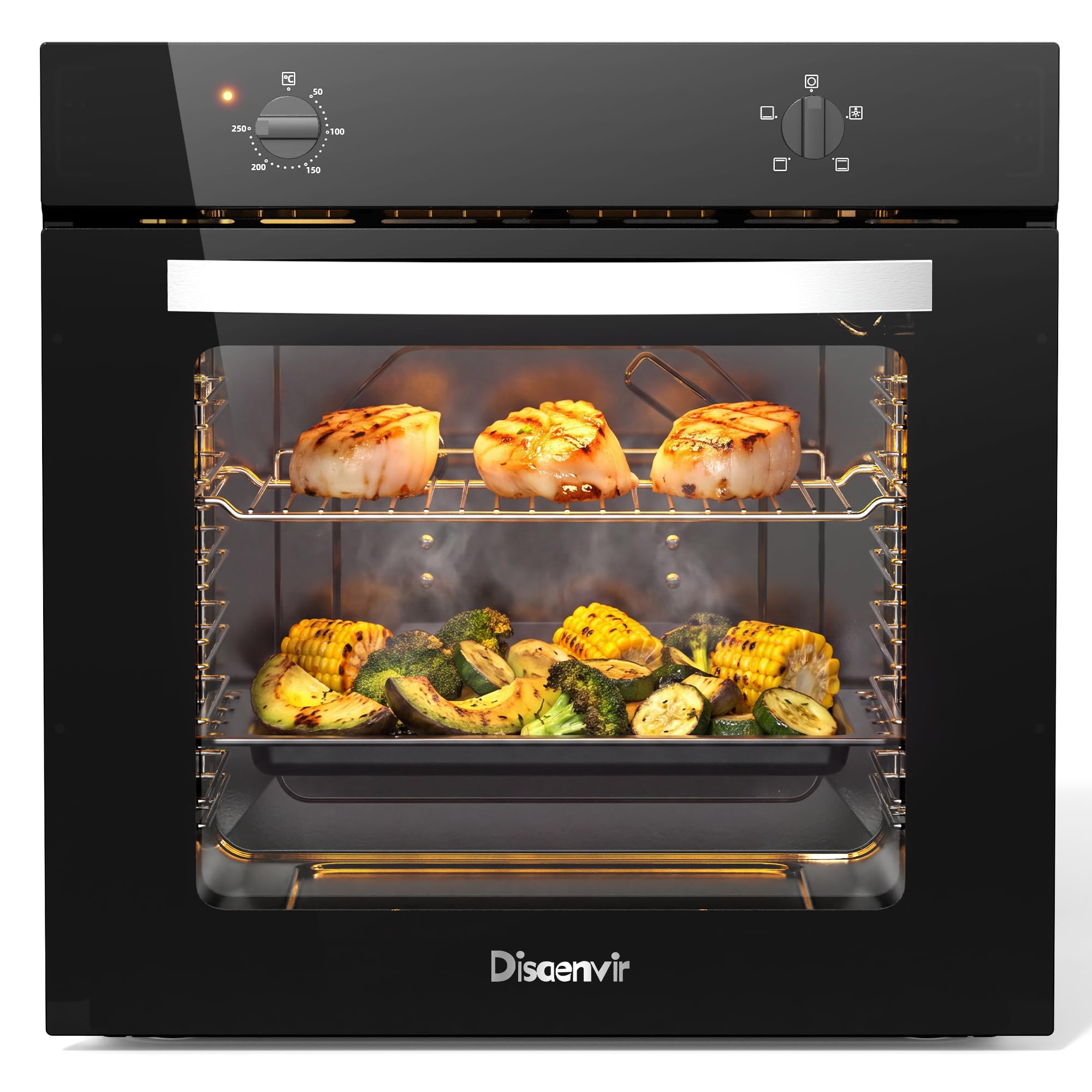 Forno da 65 l con spina, forno da incasso, 4 funzioni, nero