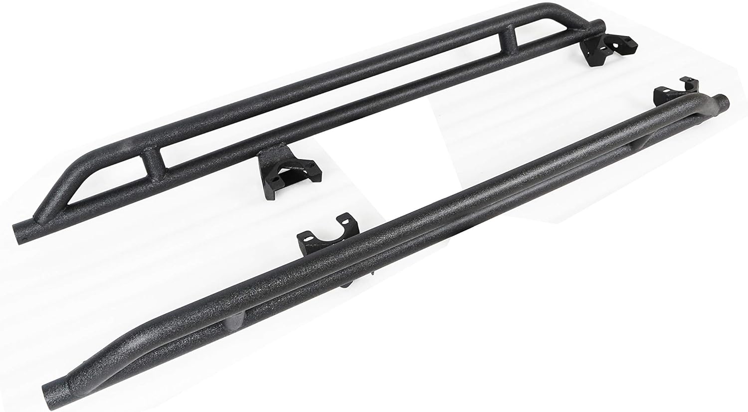 Rock Crawler Armor Kit Compatible for 2007-2018 fit Jeep Wrangler JK 4 Door (Exclude 2018 Wrangler JL Models) Texture Black Side Step Nerf Bar Running Board Rails