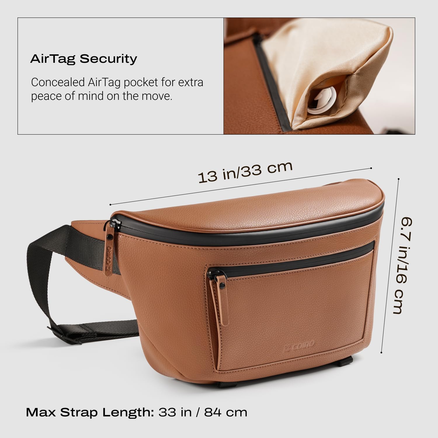 C Coiro Kameratasche Spiegelreflex Wasserdicht, Leder Fototasche für DSLR & Systemkamera, Braun