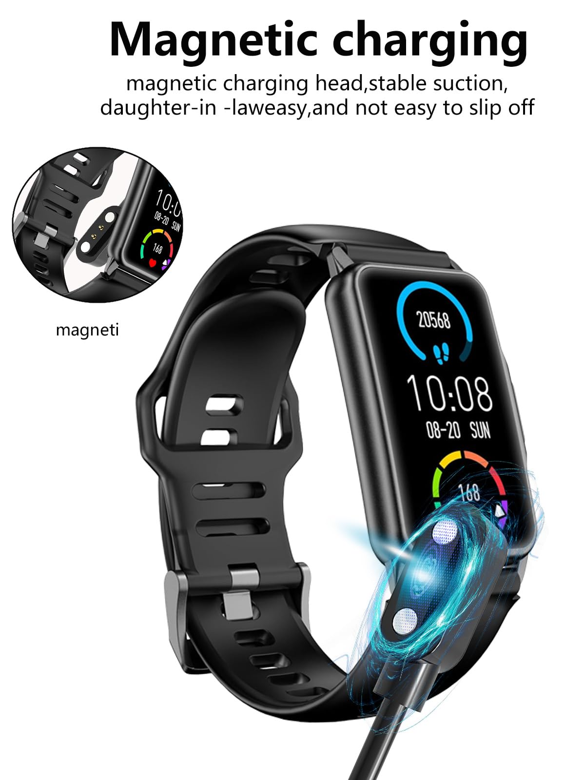 [2er-Pack] für Bestinn P900 Smart Watch Fitness Tracker Magnetisches USB-Ladekabel, 2-poliges Kabel Ladegerät für Smart Watch.