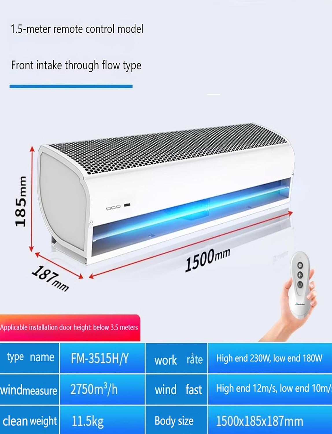 Wall Mounted Fan with Remote Control, High Airflow, Silent Operation - Ideal for Home and Commercial Use - Efficient Air Circulation Machine