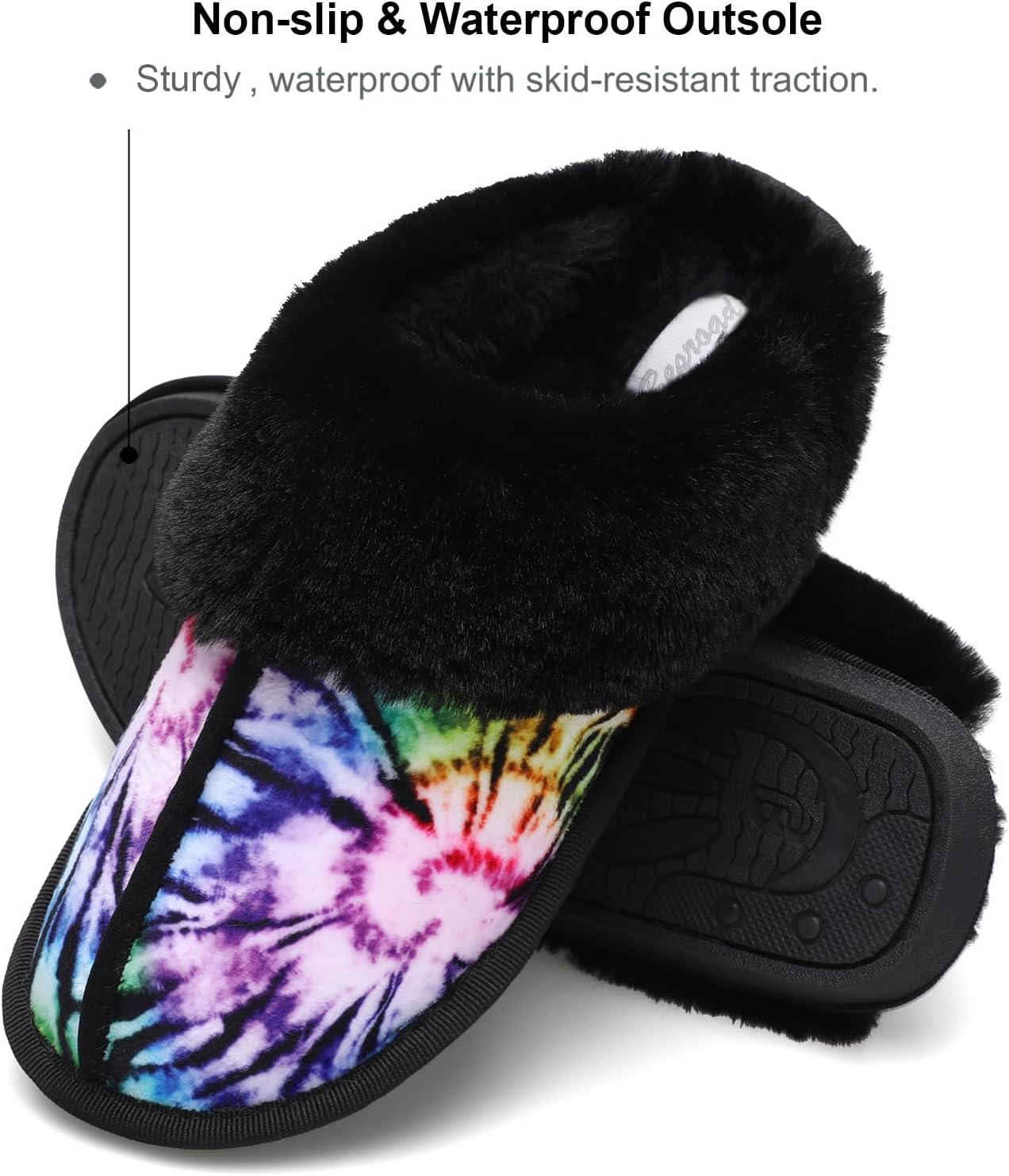 Besroad Winter Fuzzy House Slippers Sandals Plush Faux Fur Fluffy Flats Slippers Warm Slide Shoes for Women - Image 5