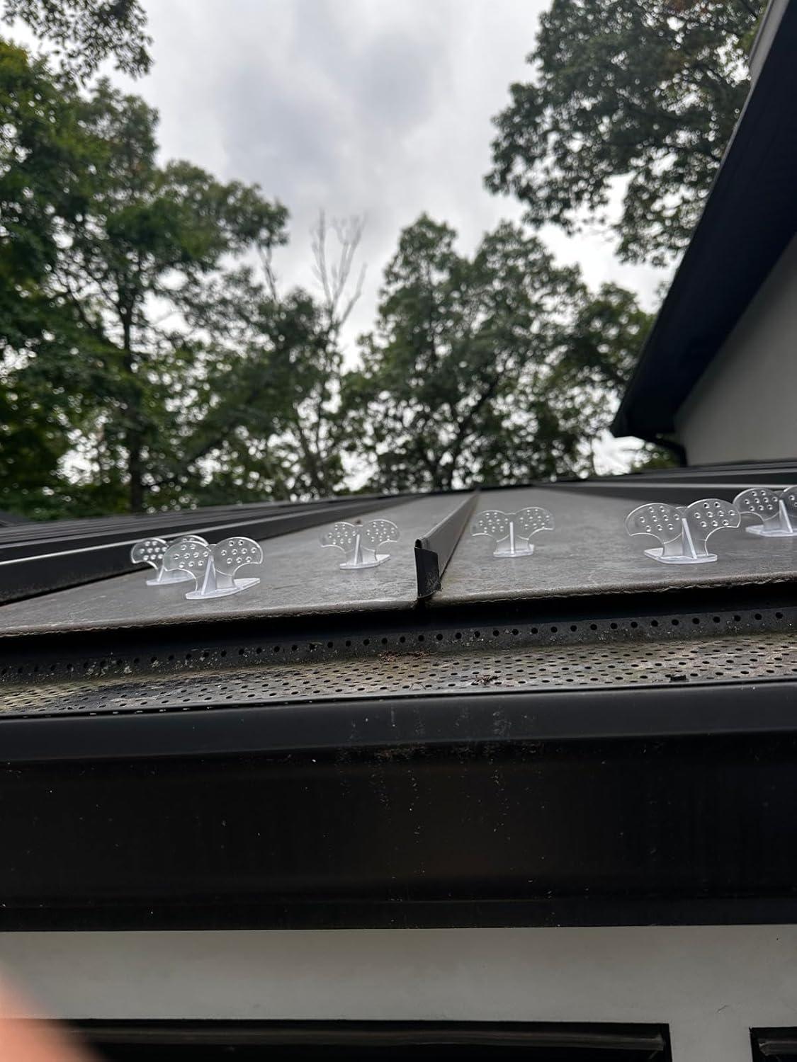 Roof Guards for Metal Roof - Snow Guards Steel Standing Seam Roof - Fits 1.5 Inch Flat Area (10 Pack) - Prevent Sliding Ice Snow Stop Buildup - Made Out of ABS (10 Pack Clear)