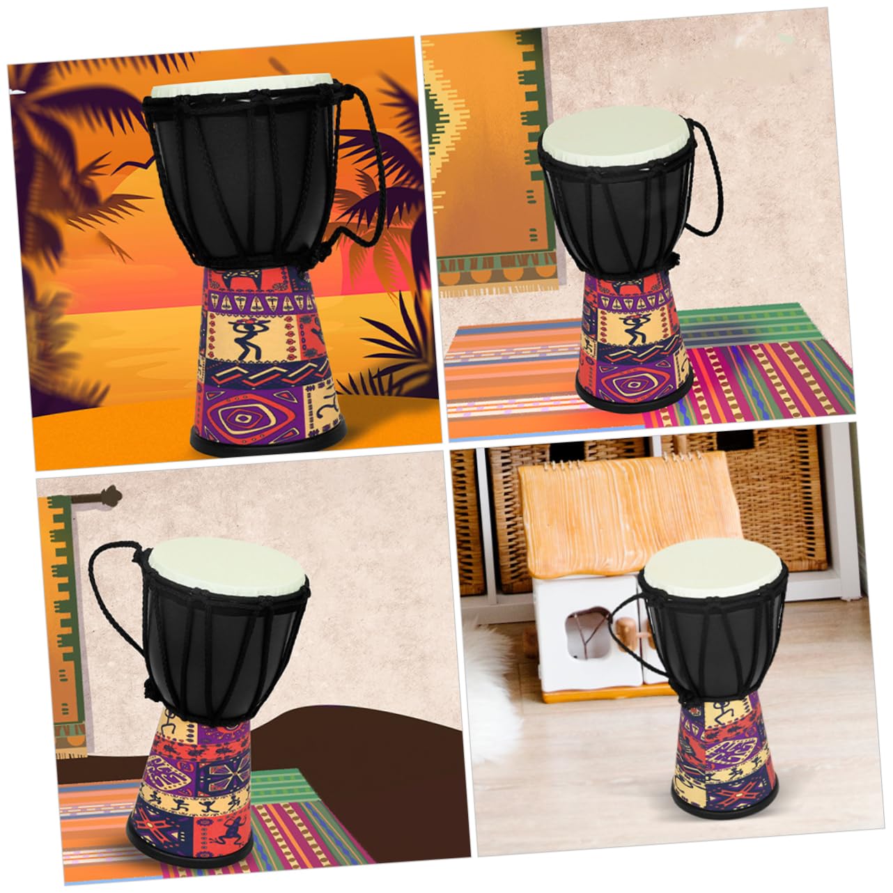 Alasum Djembé para Principiantes de Mano Africano Instrumento Musical para Bolsa para Principiantes