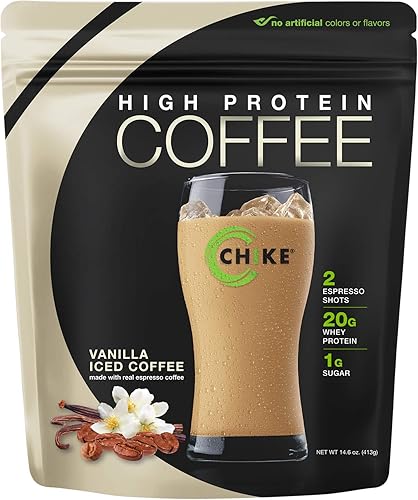 Chike Café helado con alto contenido de proteínas, 0.71oz de proteína, 2 chupitos expreso, 0.04oz de azúcar, apto para dieta cetogénica y sin
