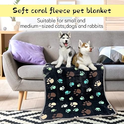 Miniatura 6 de Apatal Paquete de 3 mantas para perro, suave y esponjosa de franela de vellón de alta calidad, manta para mascotas, bonita manta mullida para dormir