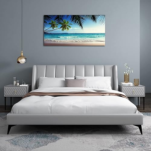 Miniatura 4 de Arte de pared grande con olas del océano, cuadros de lienzo, palmeras, arena, playa, paisaje marino, moderno, verano, mar, naturaleza, lienzo, arte