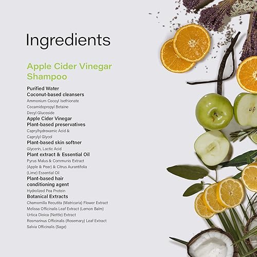 Miniatura 4 de Phillip Adam Champú de vinagre de sidra de manzana para cabello brillante sin sulfatos y sin parabenos aroma original de manzana verde 12 onzas