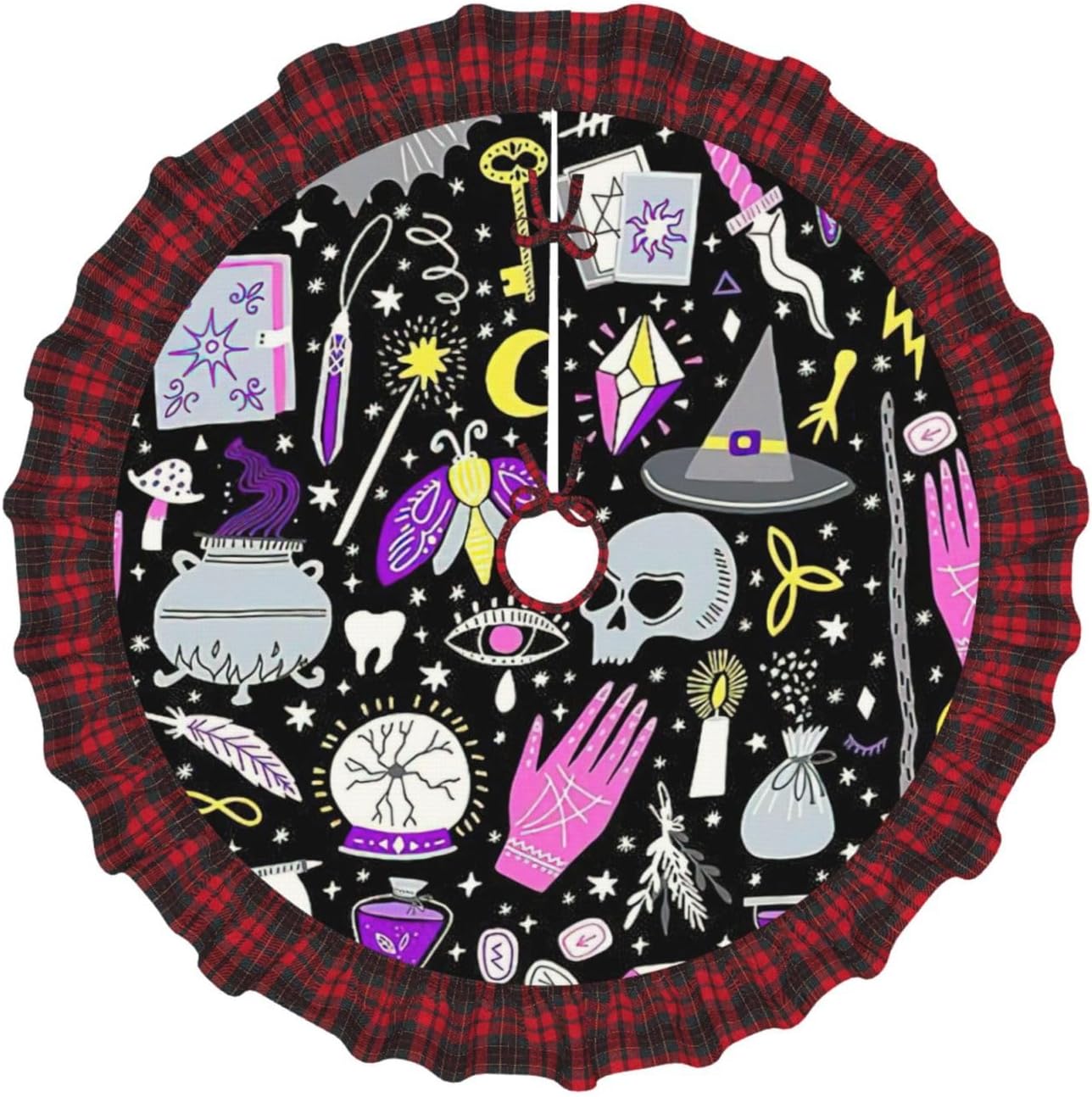 Magic Witch Witchcraft Bohemian Drawing Print Christmas Tree Skirt