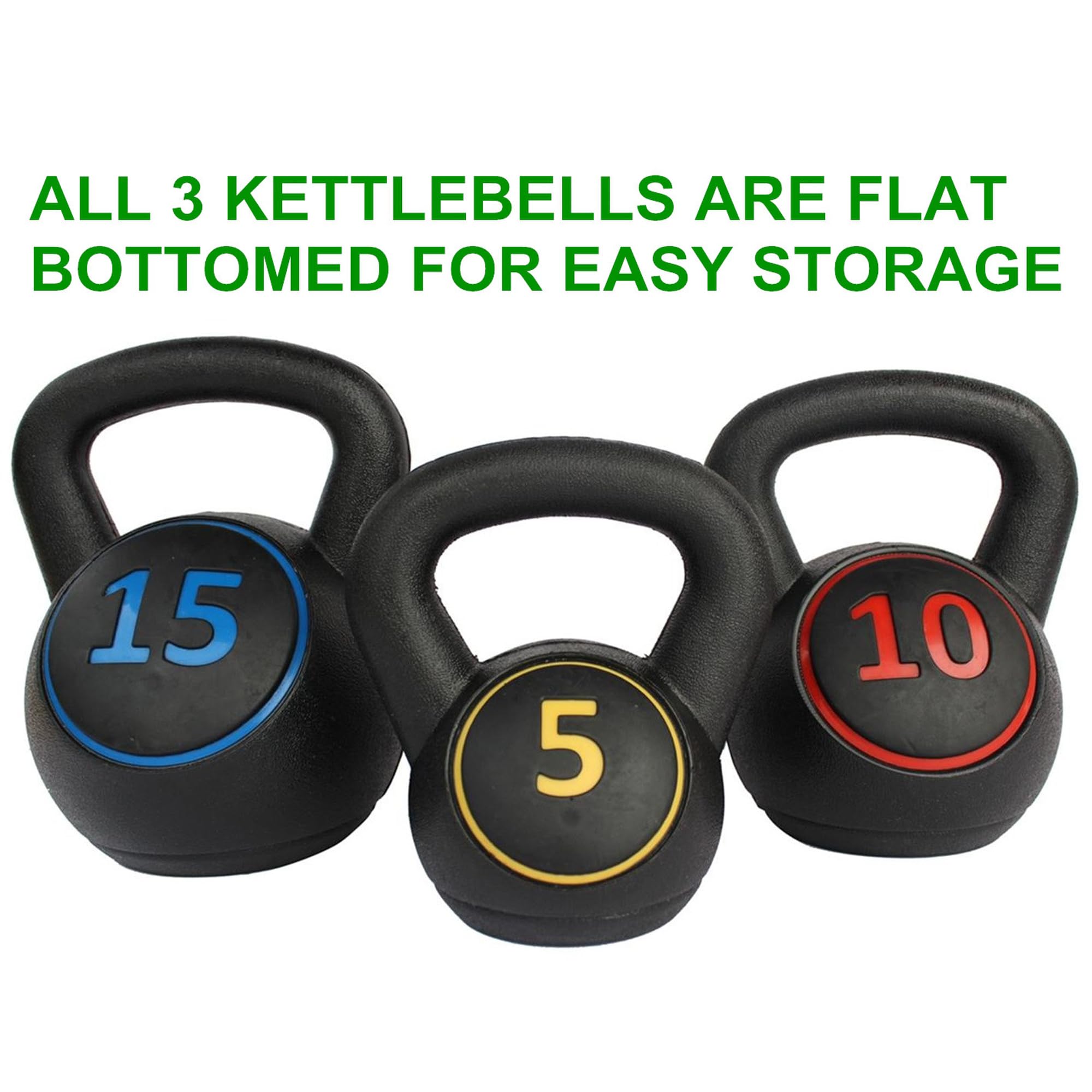 Kettlebell Set 5/10lbs, rutschfester Griff, Krafttraining | Ergonomischer Griff, robust, platzsparend, ideal für Anfänger & Zuhause