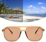 FEISEDY Retro Square Aviator Sunglasses Women Men 70s Vintage Trendy Plastic Frame Sun Glasses B2835