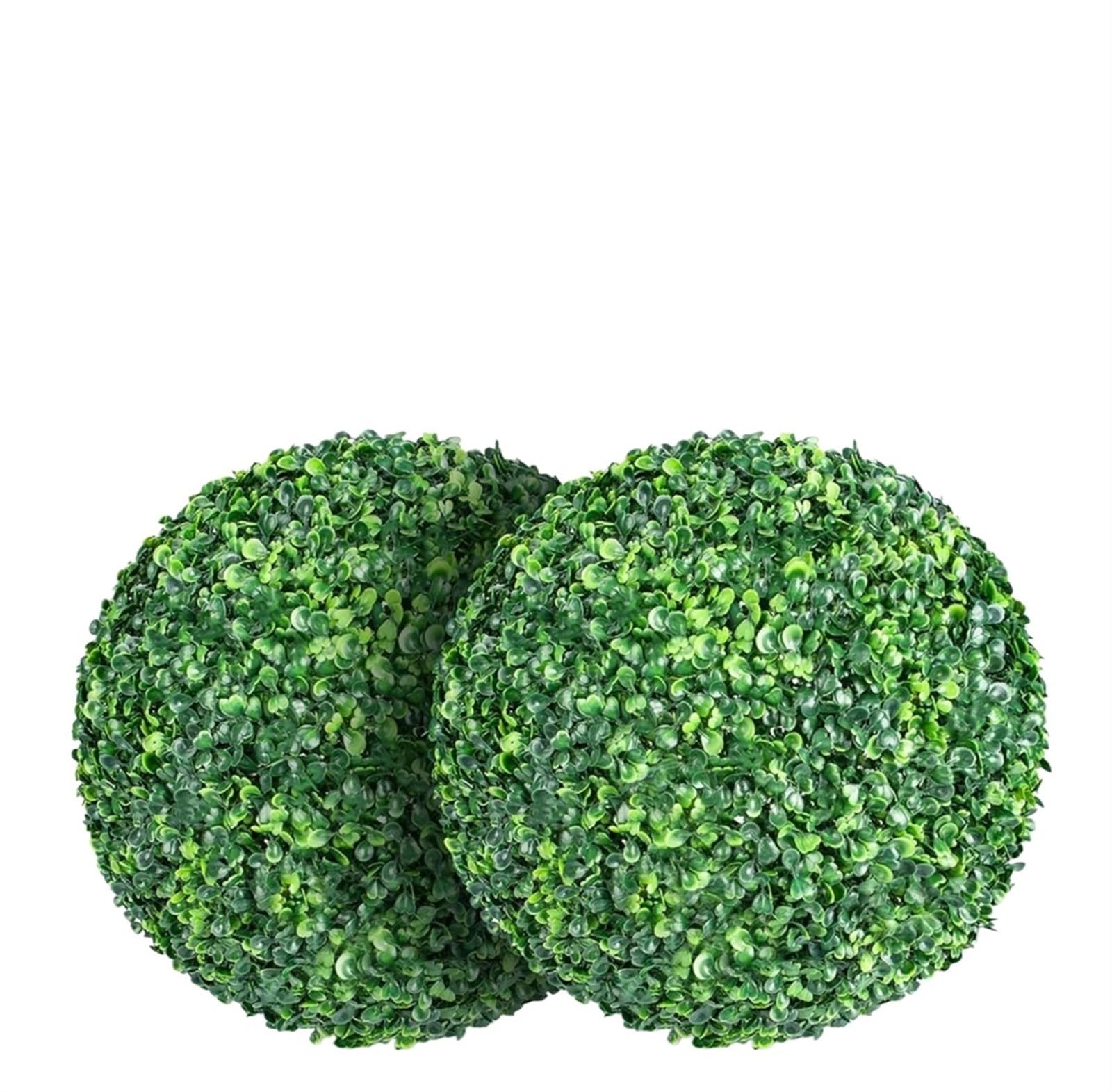 LNNXSZ Topiary Balls 2Pcs Artificial Grass Ball Boxwood Topiary Ball Faux Plants Decorative Balls For Home Garden Outdoor Balcony Decor(Outer Diameter 36cm)