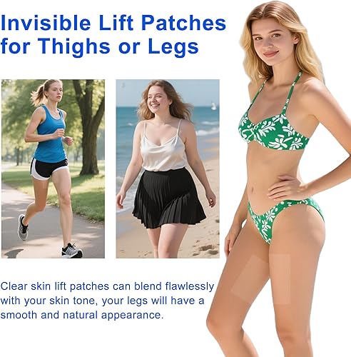 Miniatura 4 de 30 cintas de levantamiento de muslos para piel suelta, cinta invisible de 6 x 7 pulgadas para piel suelta y parches de piel flácida para levantar y