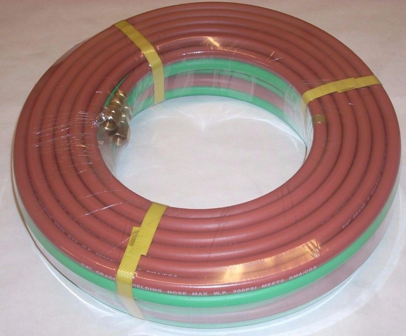 1/4 x 50' Grade T Twin Welding Hose w Fittings for Oxygen Acetylene LP Propane