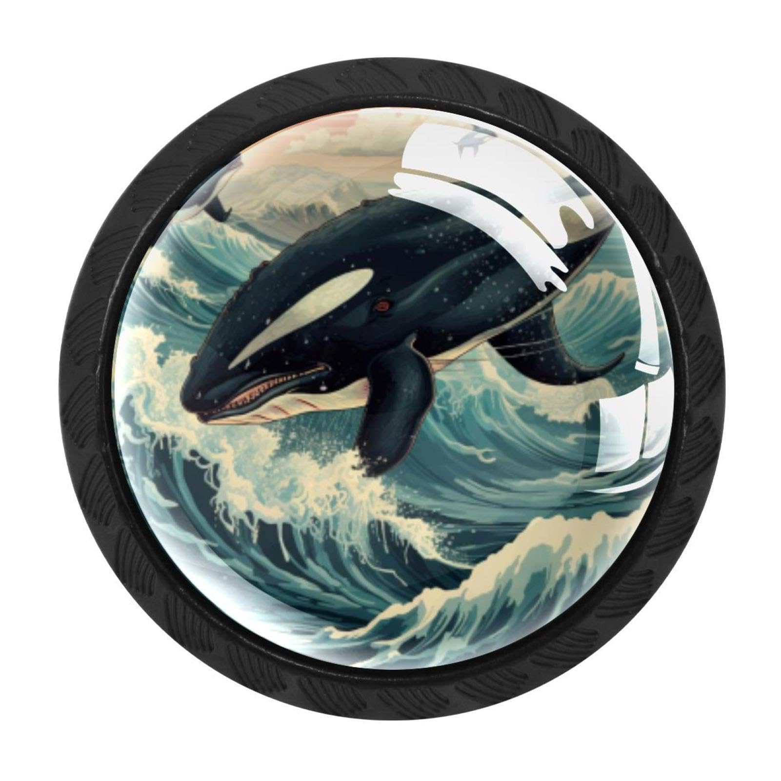 CHENZZZZ 4 Pack Whale Kitchen Cabinet Knobs Drawer Knobs Door Dresser Handles for Personalized Gifts Great for Any Occasion