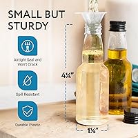 Vista 5 de IMPRESA Mini botellas de plástico de 2.5 onzas líquidas, transparentes, paquete de 50 recipientes de licor con tapas herméticas, reutilizables