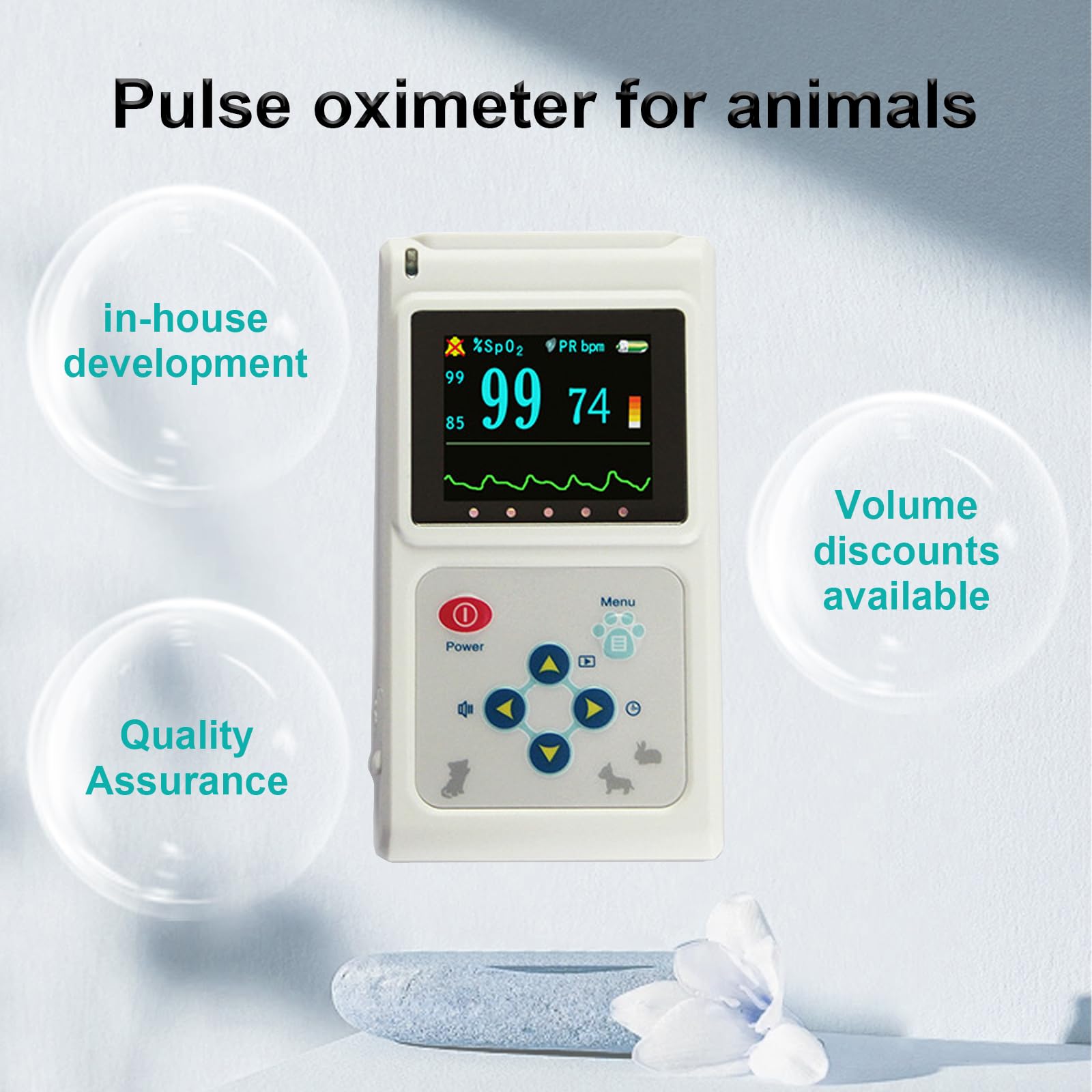Pulsossimetro veterinario con batteria ricaricabile per SPO2 accurato e monitoraggio della frequenza cardiaca in animali domestici a casa o in clinica