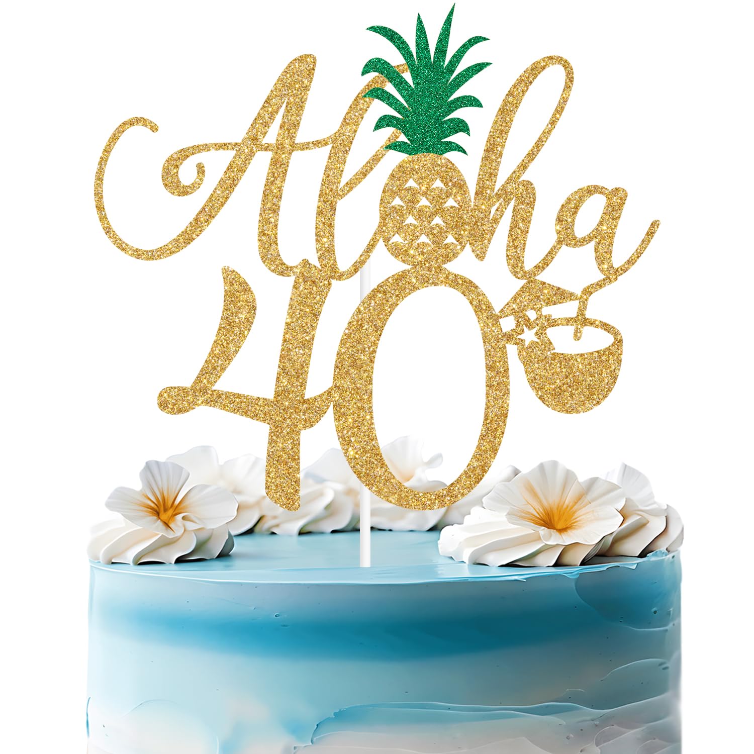 Photo 1 of ZACHAKO Gold Glitter Aloha 40 Cake Topper
