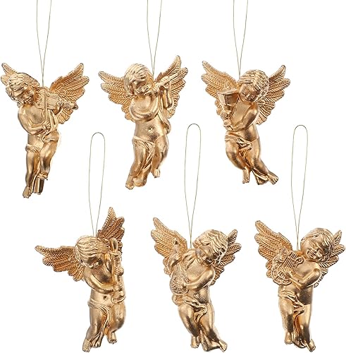 Miniatura 1 de BESTOYARD 24 adornos de ángulo de árbol de Navidad, estatua de querubines, adorno de árbol de Navidad, decoración de árbol de Navidad, chimenea,