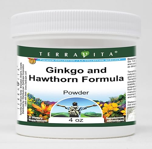 TerraVita Polvo de soporte circulatorio - Ginkgo y Espino (4 oz, ZIN 514014) - Paquete de 3