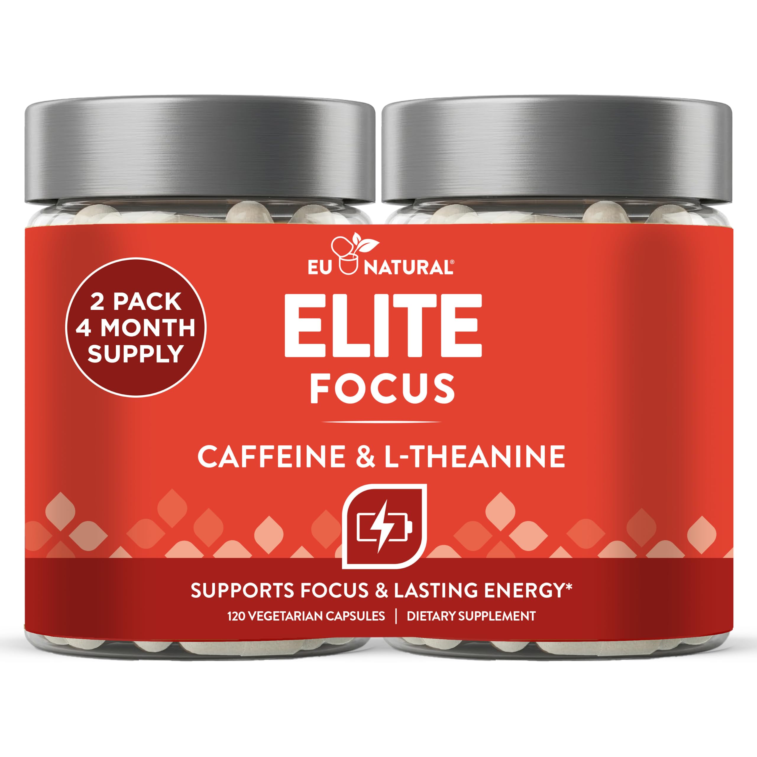 Elite Focus Caffeine Pills with L-Theanine, Jitter-Free Energy, 120 Caps — Amazon image 10