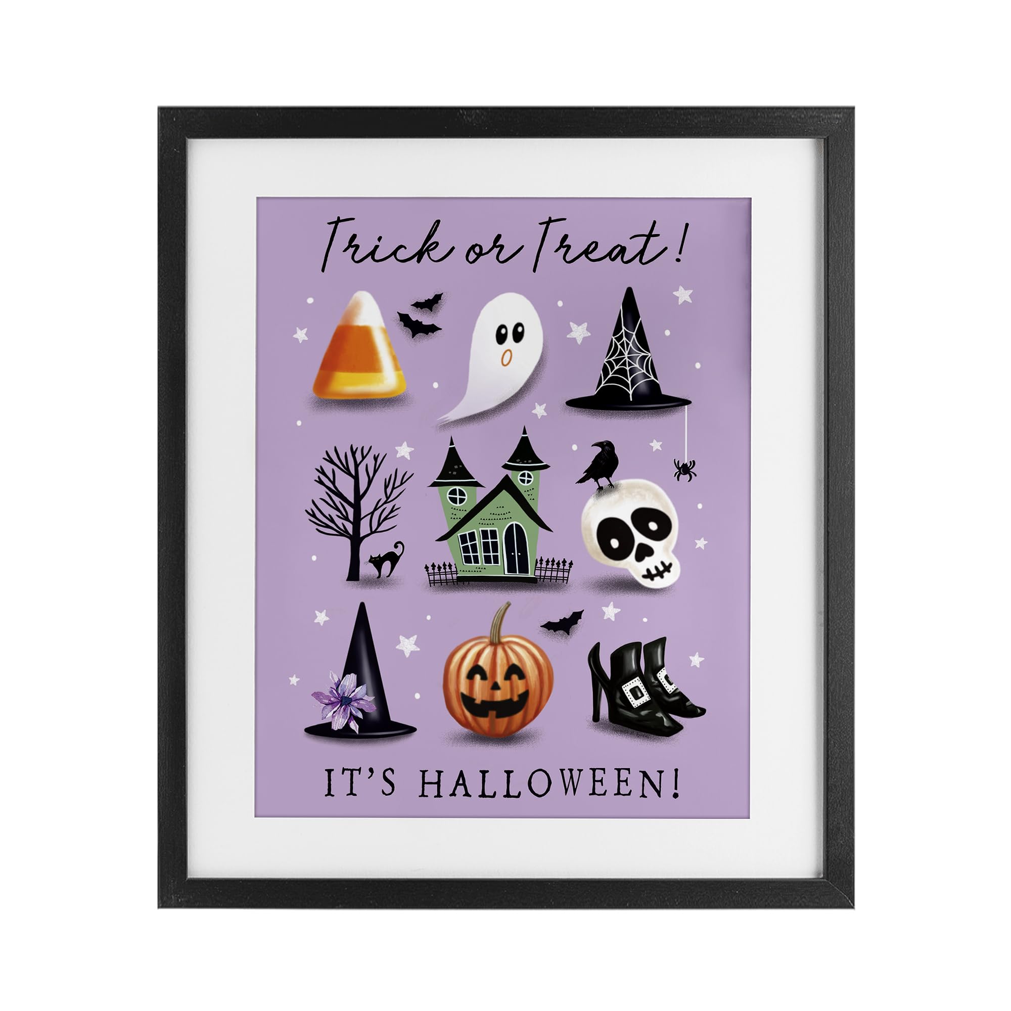 Affiche encadrée Trick Or Treat Halloween Stupell Industries 53x43 cm